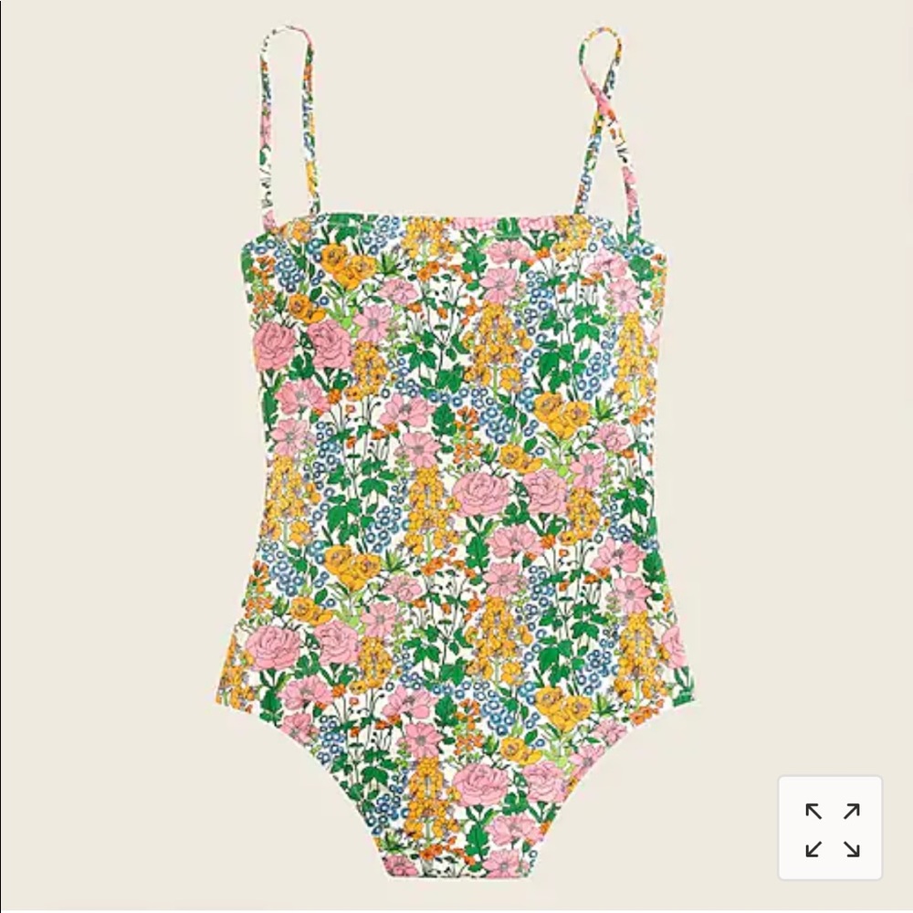 J Crew Liberty® Mini Floral Walk bandeau swimsuit